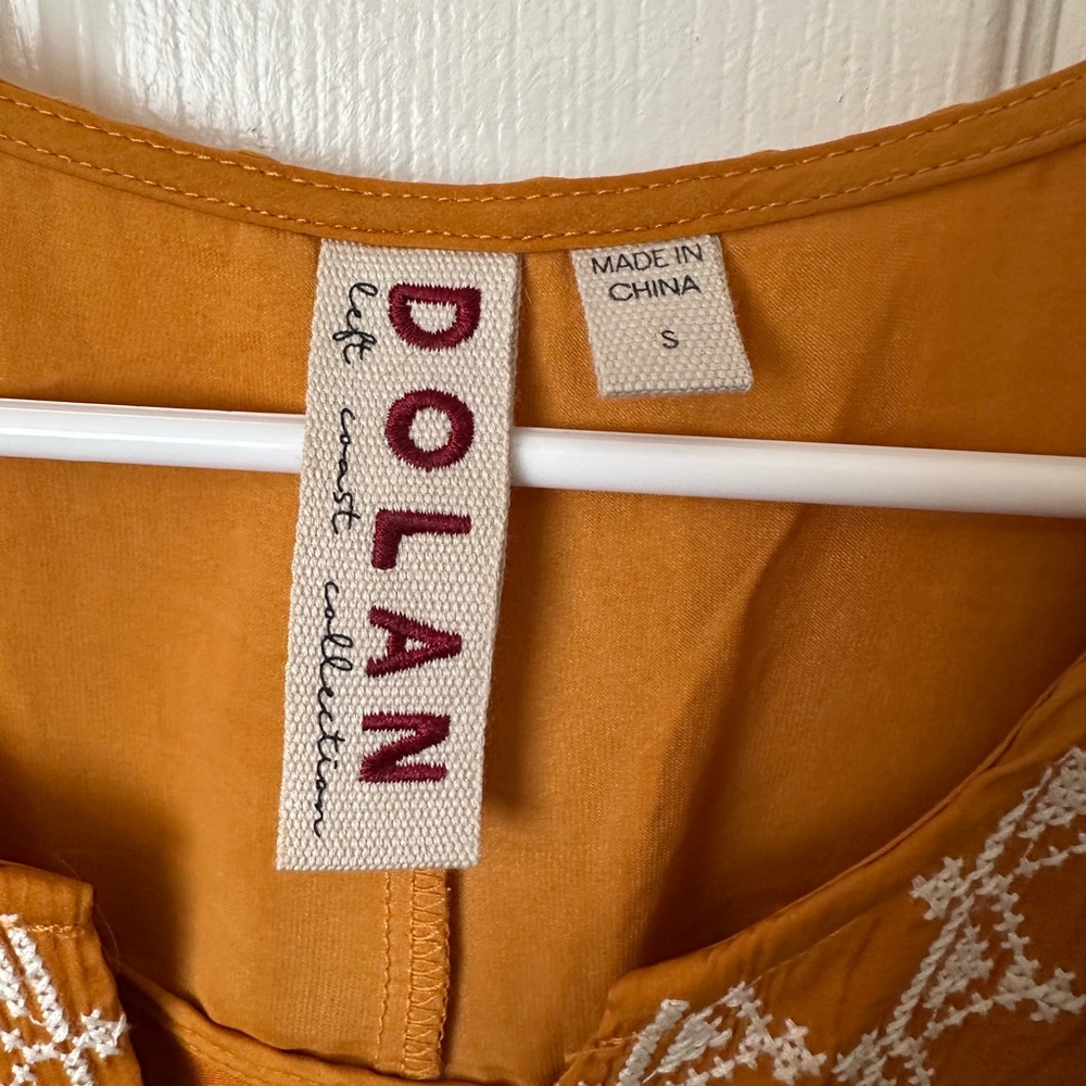 Women's Mustard Embroidered Top - Picture 2 of 6